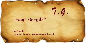 Trapp Gergő névjegykártya